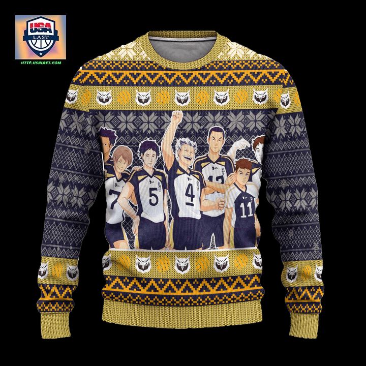 Fukurodani Academy Ugly Christmas Sweater Haikyuu Anime Xmas Gift