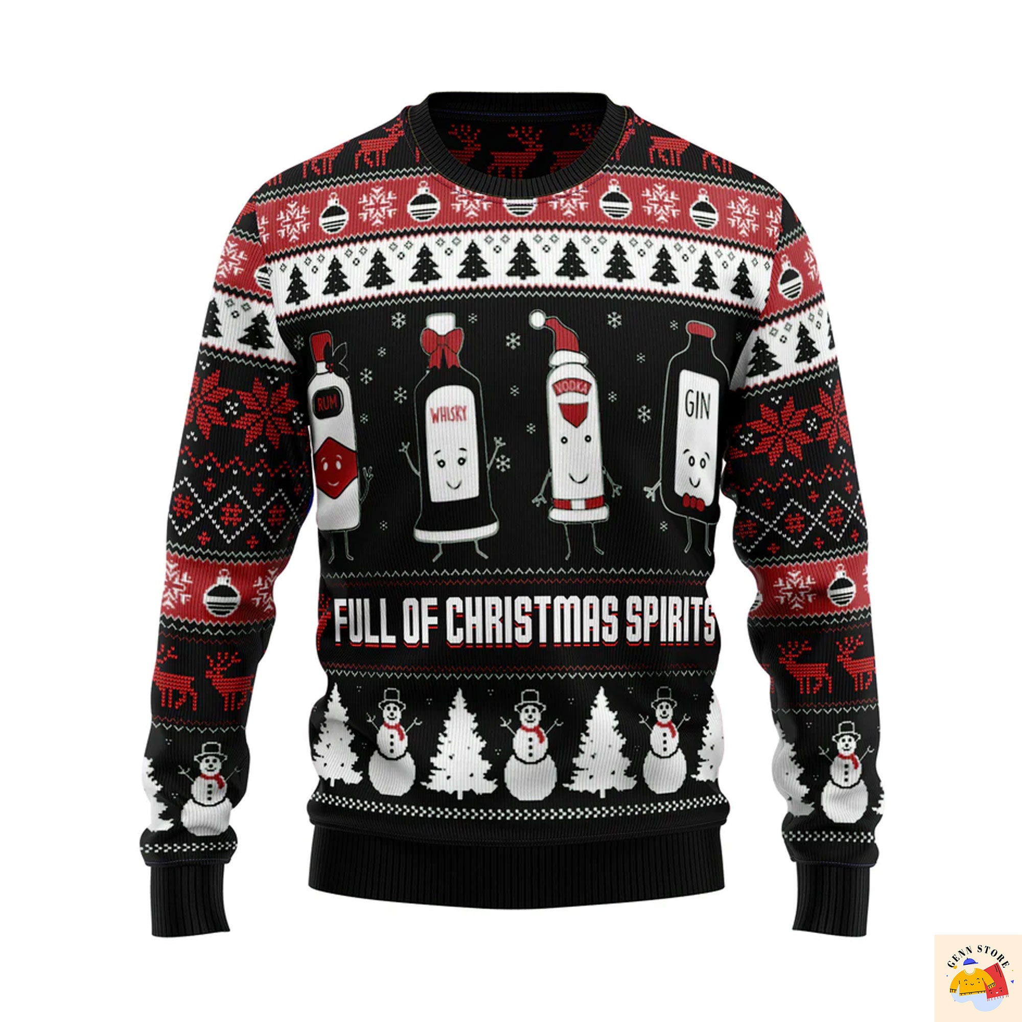 Full Of Christmas Spirits Ugly Christmas Sweater