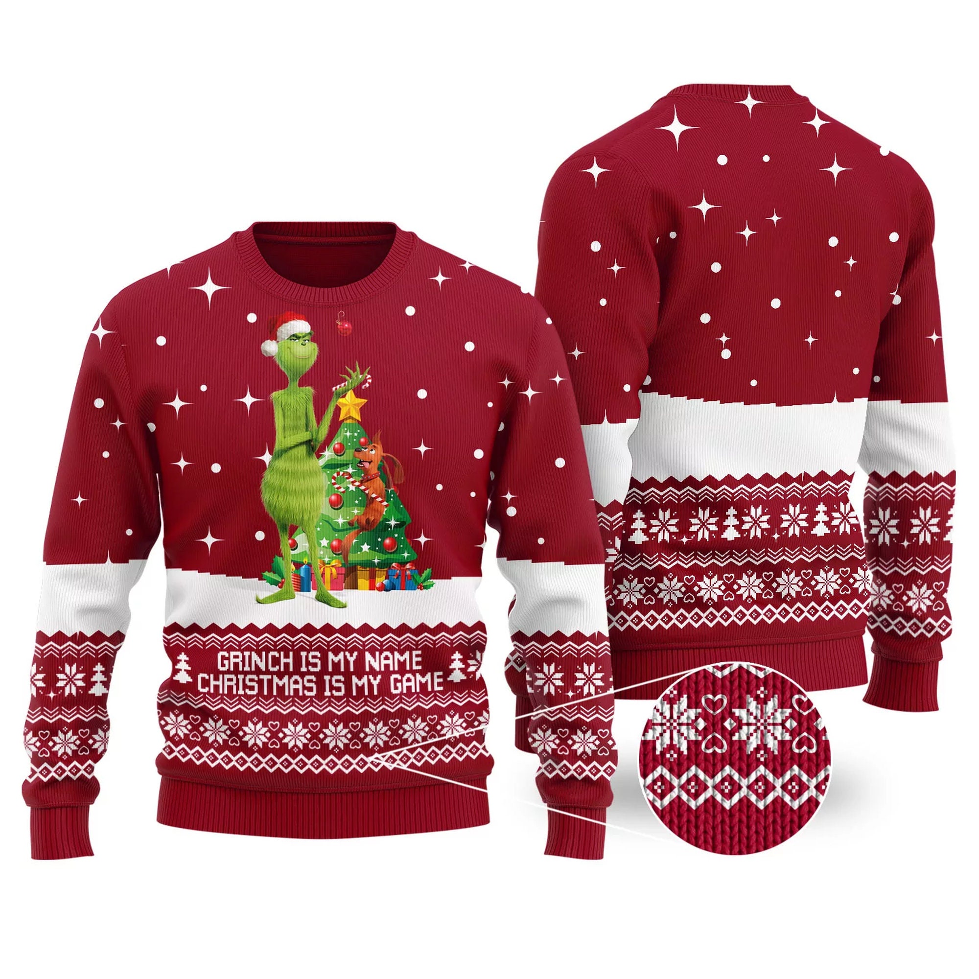 Funny Christmas Is My Game Grinch Ugly Christmas Sweater