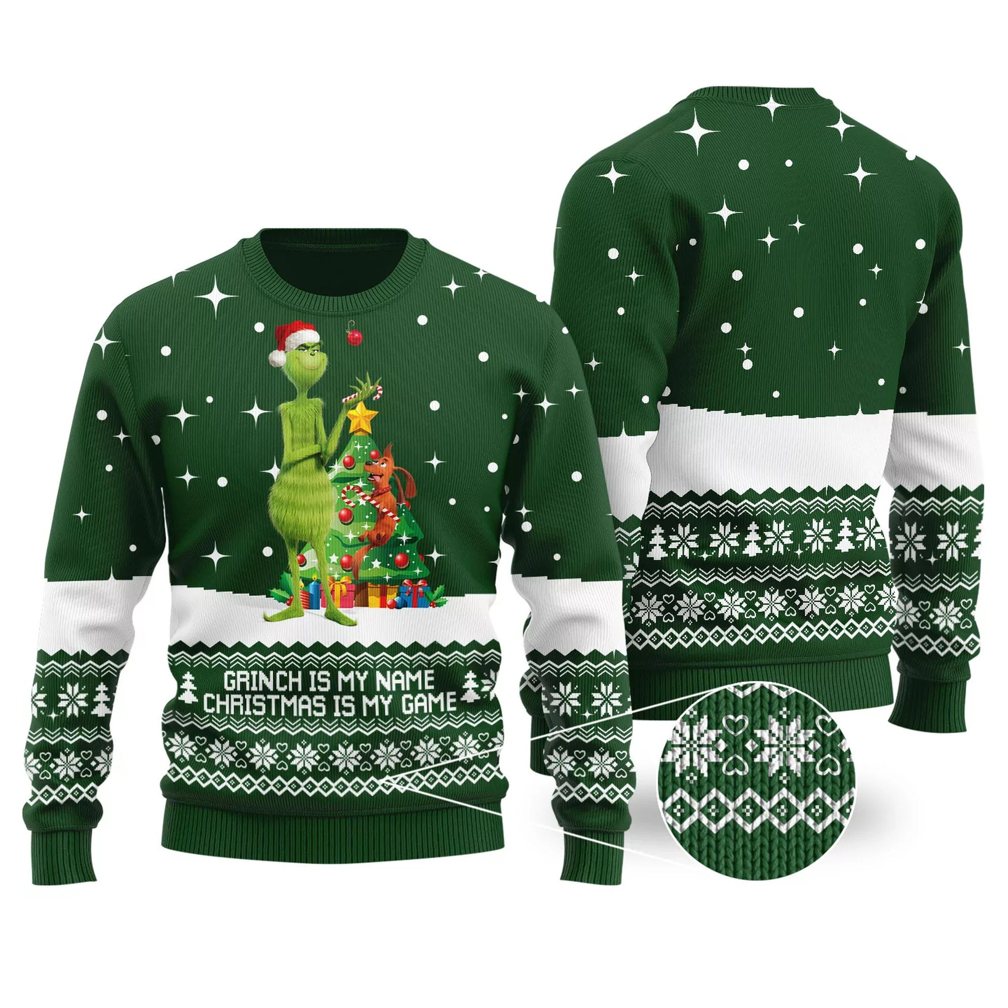 Funny Christmas Is My Game Grinch Ugly Christmas Sweater
