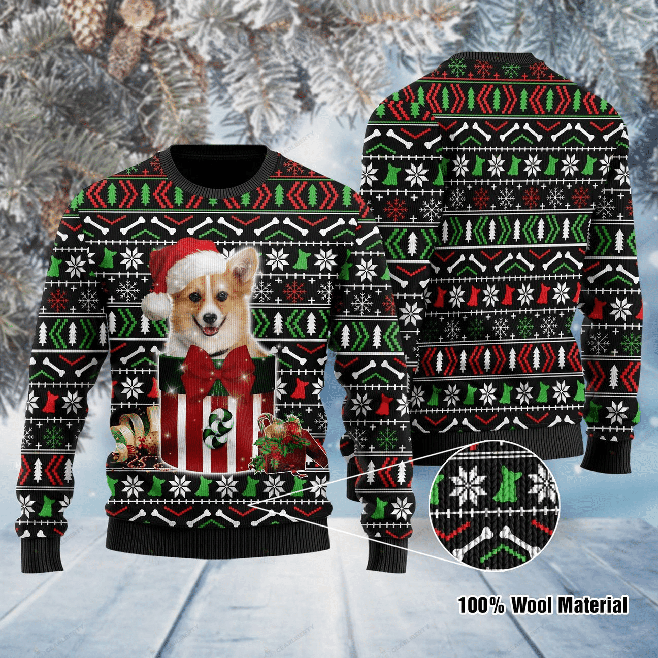Funny Corgi Dog Ugly Christmas Sweater, Perfect Holiday Gift