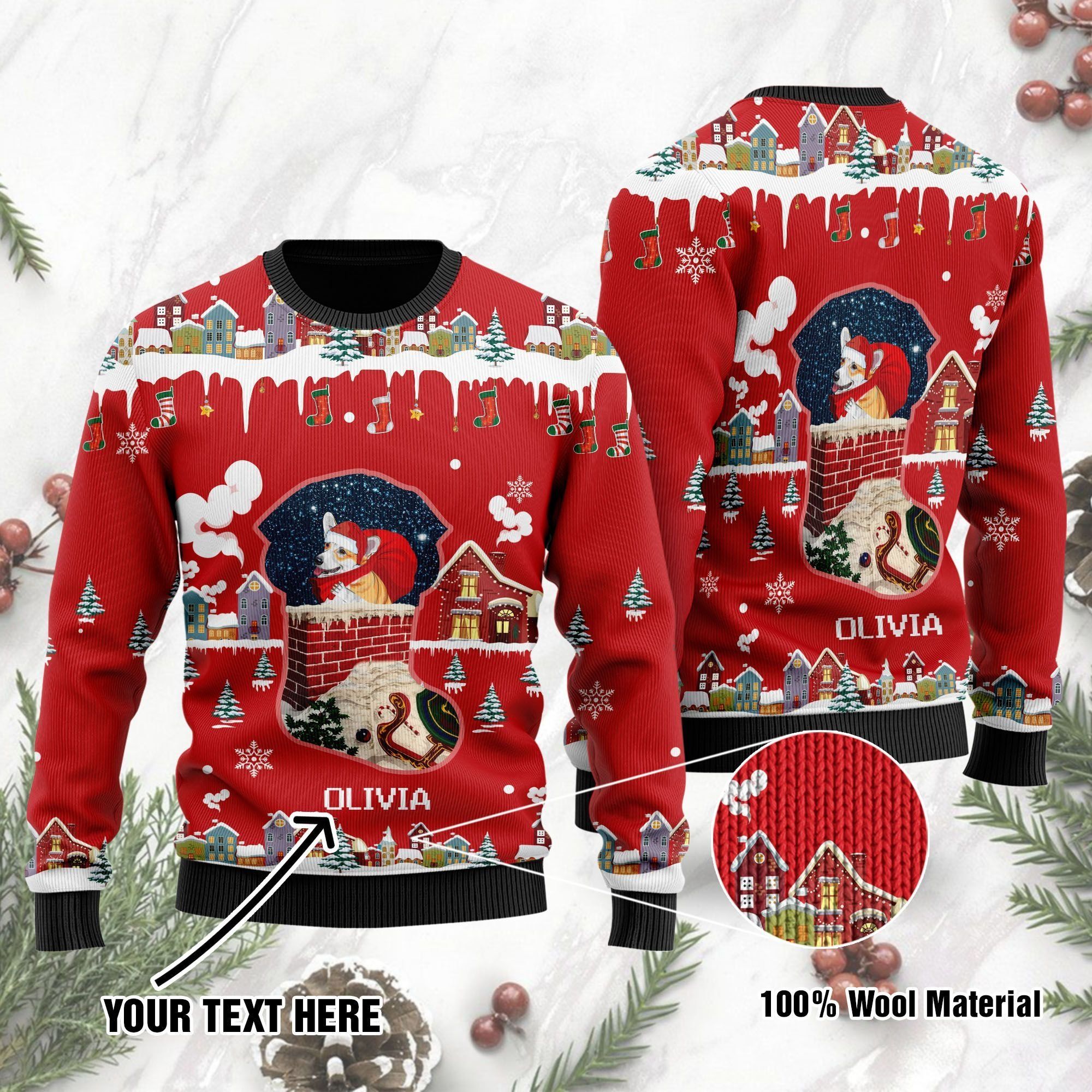 Funny Corgi Santa Claus Custom Ugly Christmas Sweater For Corgi Lovers On Christmas Days