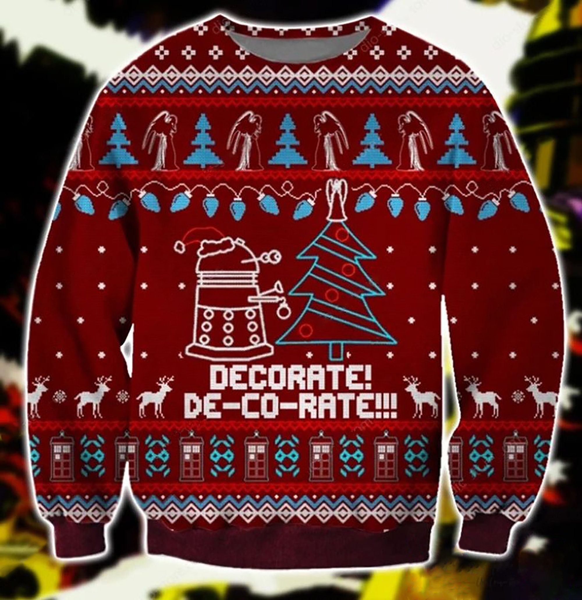 Funny Daleks Symbol Christmas Ugly Christmas Sweater