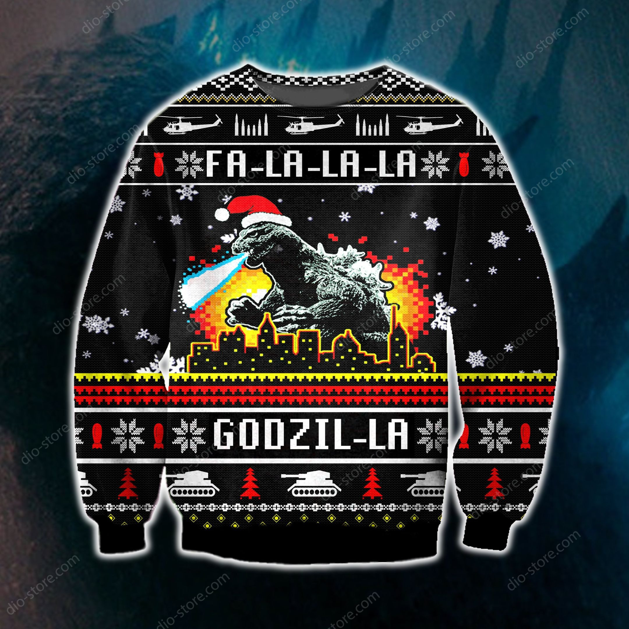 Funny Godzilla Ugly Christmas Sweater,