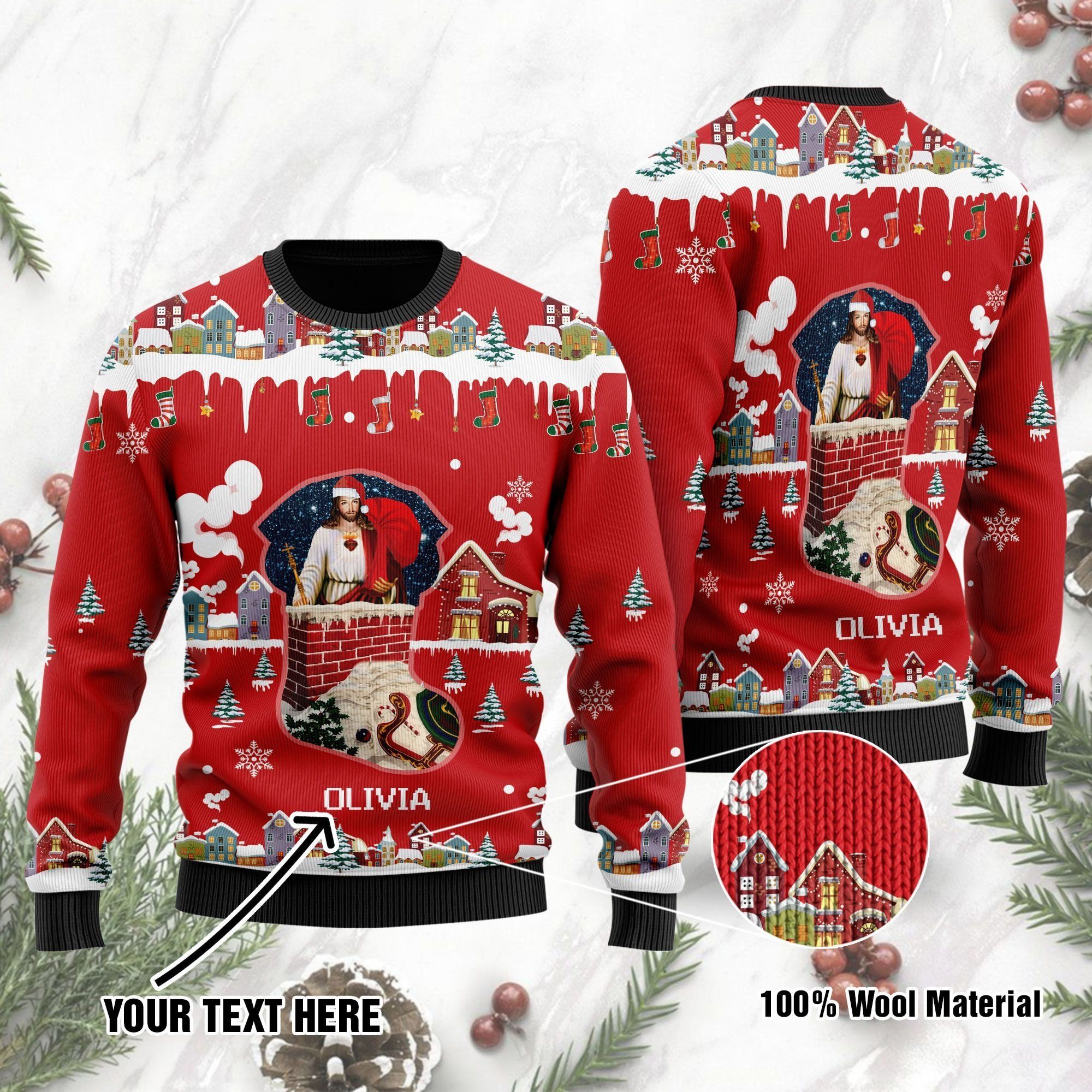 Funny Jesus Santa Claus Custom Ugly Christmas Sweater For Corgi Lovers On Christmas Days