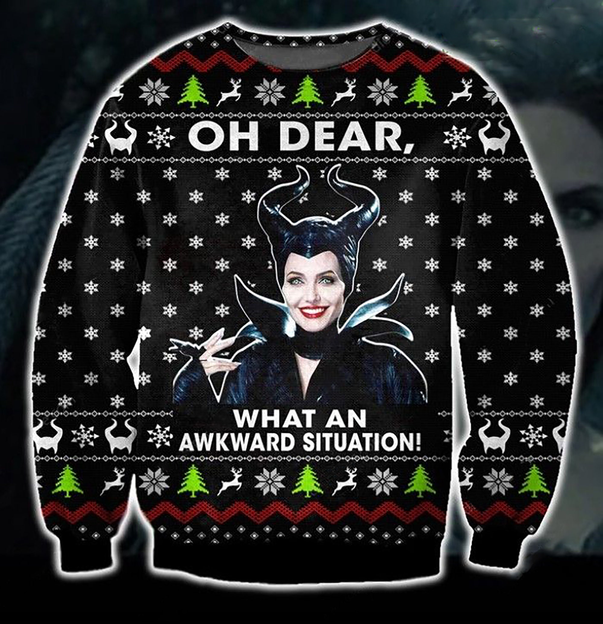 Funny Maleficent Christmas Ugly Christmas Sweater