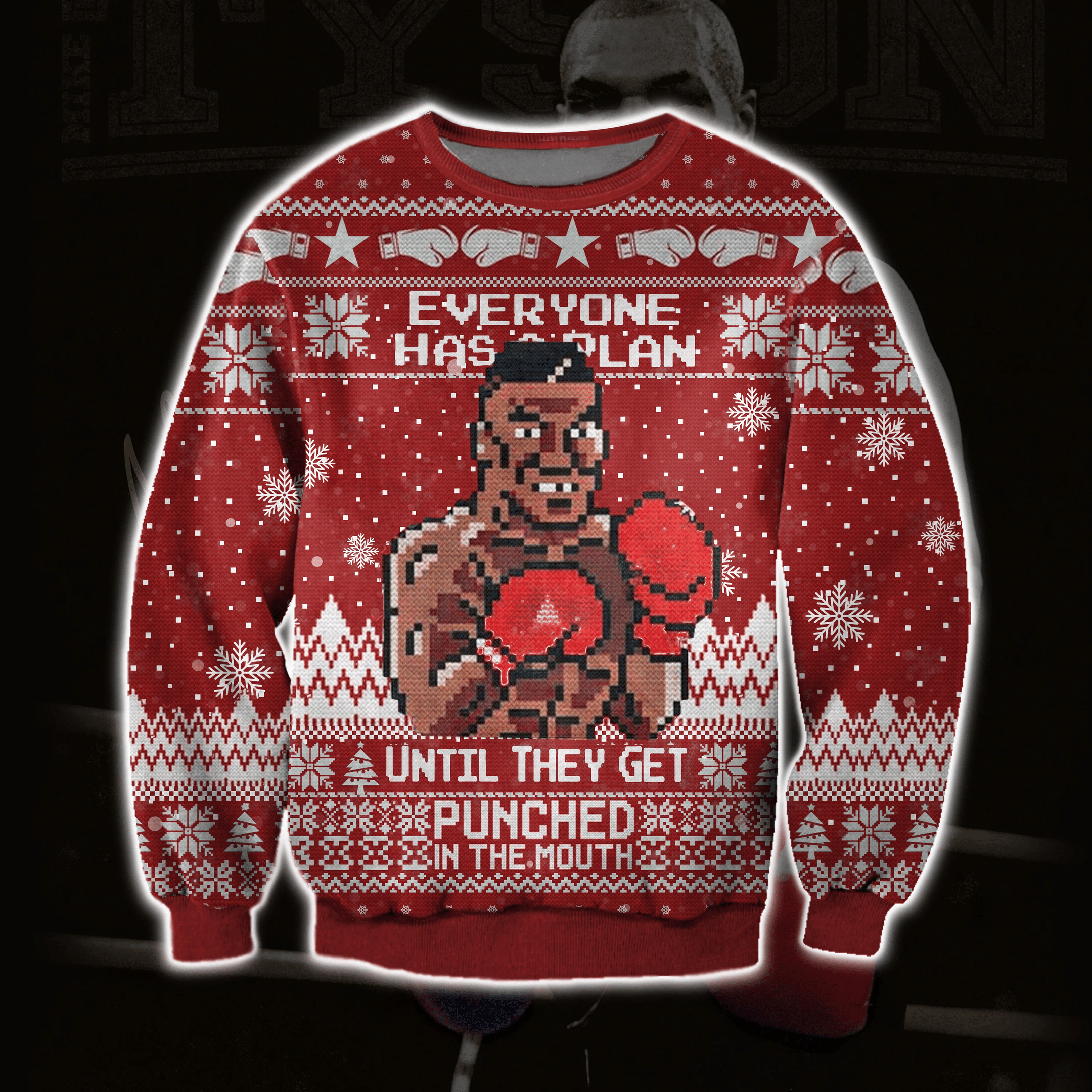 Funny Mike Tyson 3D Printed Ugly Christmas Sweater