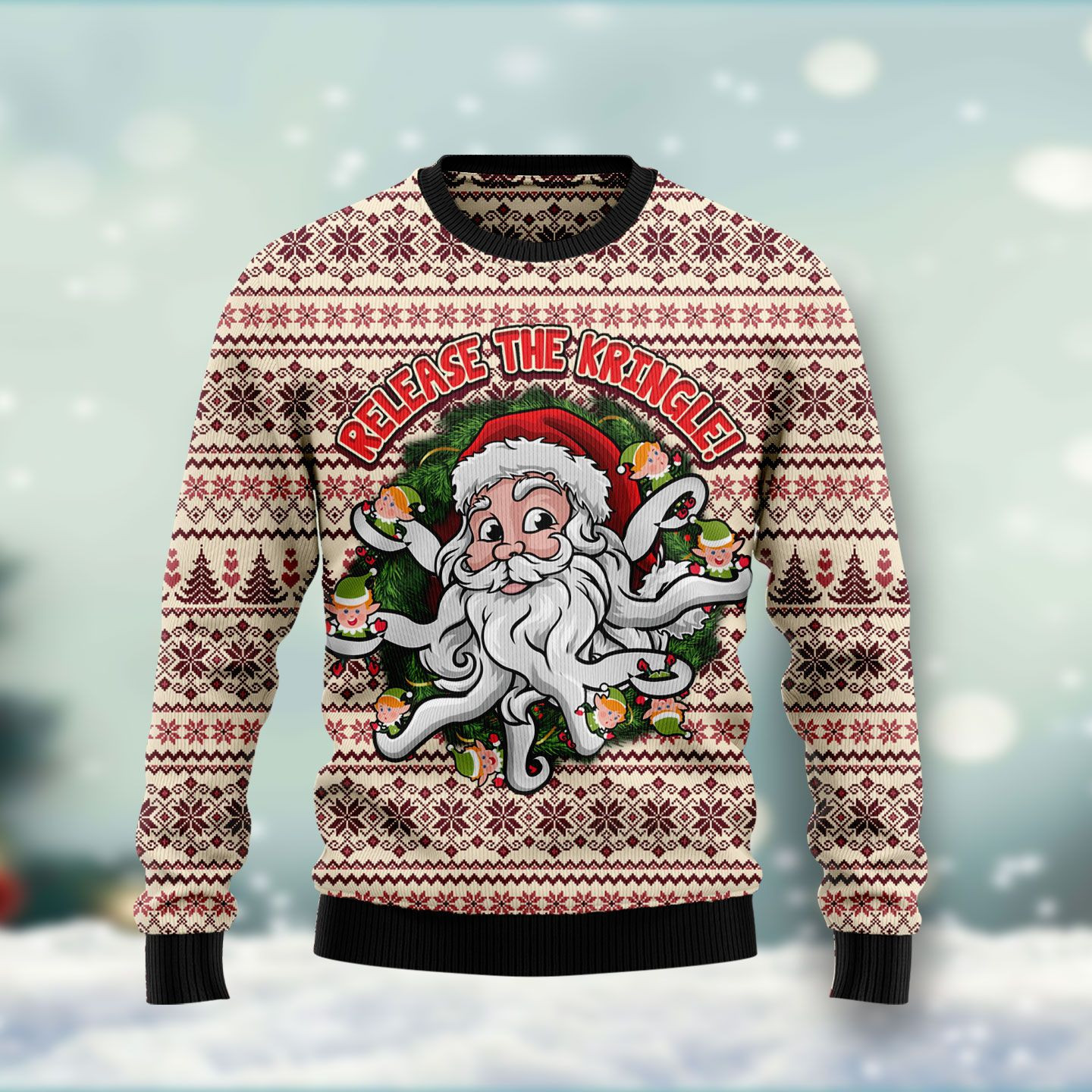 Funny Santa Claus Release The Kringle Ugly Christmas Sweater, Perfect Holiday Gift