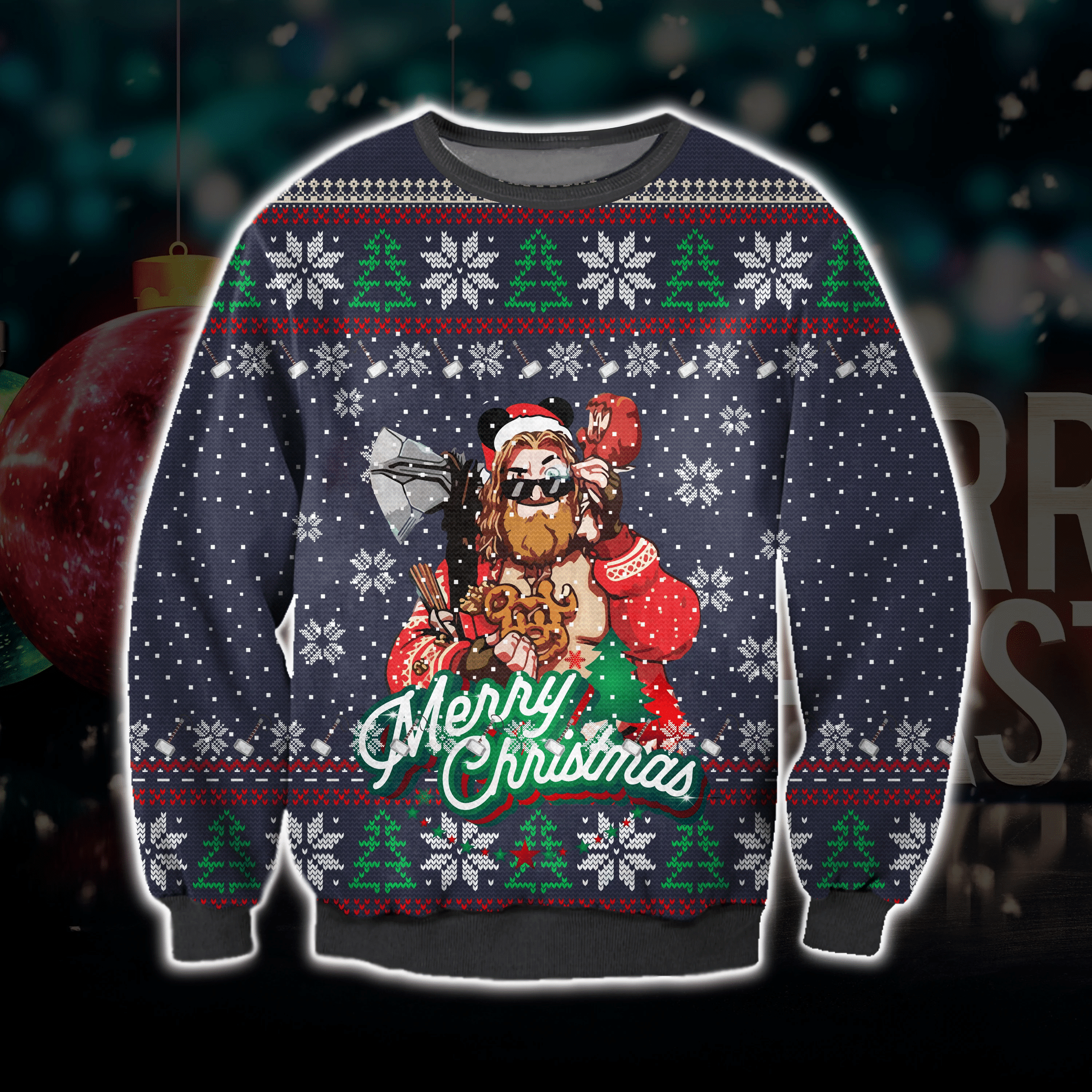 Funny Thor Ugly Christmas Sweater