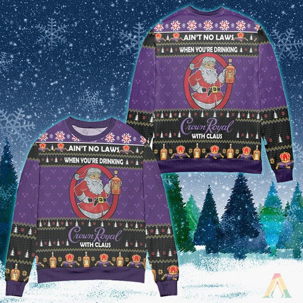 Funny When You're Drinking Crown Royal With Santa Claus Ugly Christmas Sweater