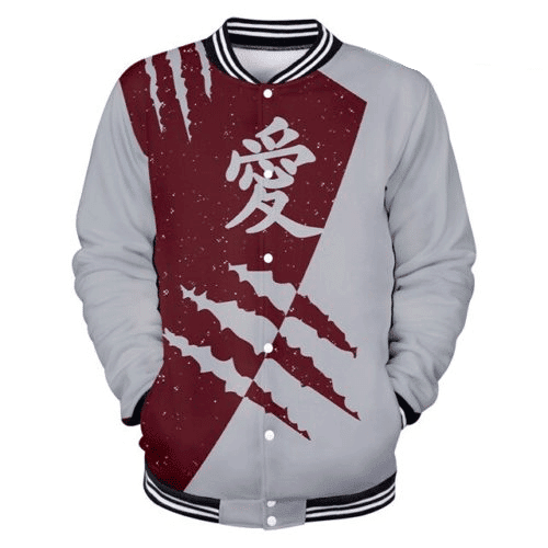 Gaara Anime Naruto Shippuden Naruto Anime Baseball Jacket Fashion Baseball Jacket for Men & Women | Anime Fan Gift