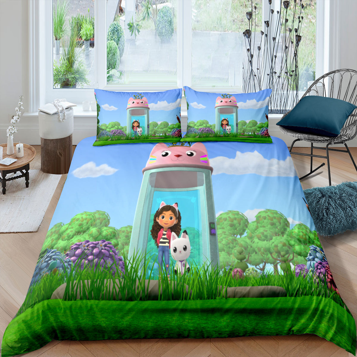 Gabbys Dollhouse Duvet Cover Quilt Cover Pillowcase Bedding Set Bed Linen Home Bedroom Decor