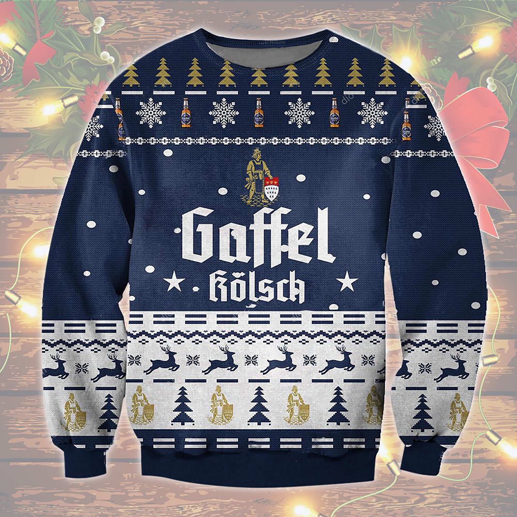 Gaffel Kolsch Beer Ugly Christmas Sweater