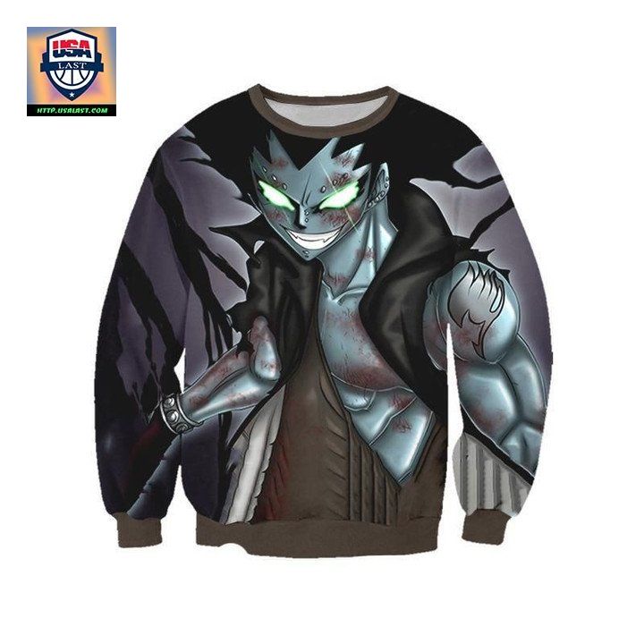 Gajeel Shadow Iron Dragon Sweater Fairy Tail 3D Printed Sweater