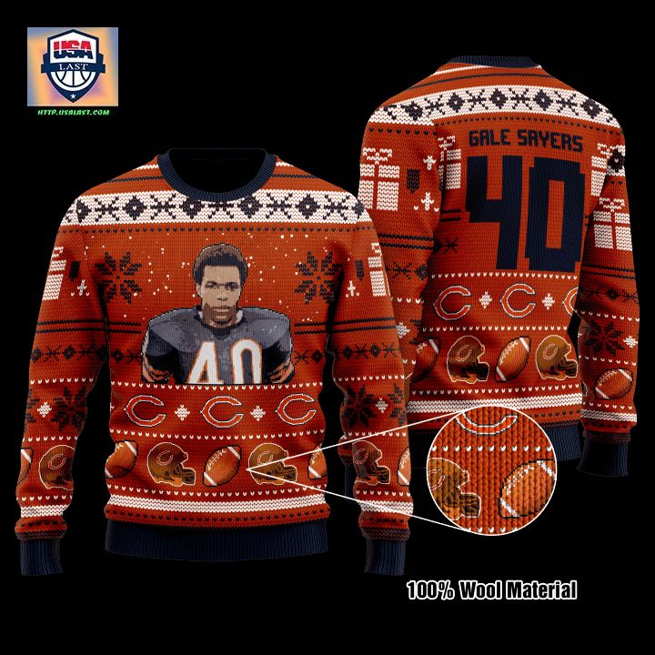 Gale Sayers 40 Chicago Bears Nfl Christmas Sweater