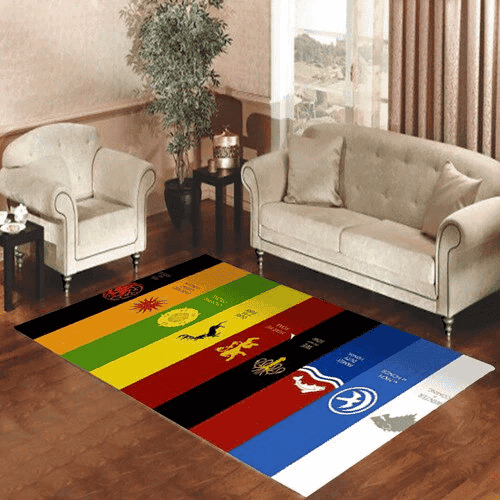 Game Of Thrones All Family 3D Rectangle Area Rug – Full Print Carpet For Living Room & Bedroom Home Decor