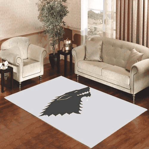 Game Of Thrones House Stark Silhouette 3D Rectangle Area Rug – Full Print Carpet For Living Room & Bedroom Home Decor