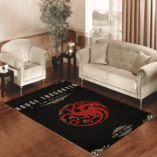 Game Of Thrones House Targaryen 3D Rectangle Area Rug – Full Print Carpet For Living Room & Bedroom Home Decor