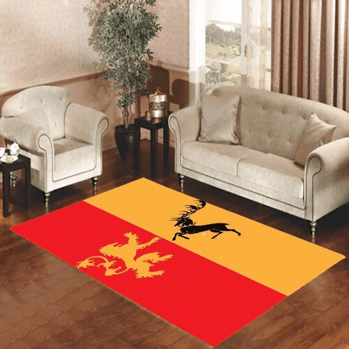 Game Of Thrones Lannister Baratheon Yellow Red 3D Rectangle Area Rug – Full Print Carpet For Living Room & Bedroom Home Decor