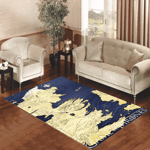 Game Of Thrones Map 3D Rectangle Area Rug – Full Print Carpet For Living Room & Bedroom Home Decor
