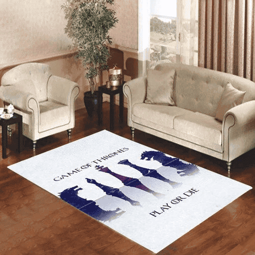 Game Of Thrones Play Or Die 3D Rectangle Area Rug – Full Print Carpet For Living Room & Bedroom Home Decor