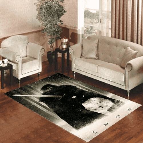 Game Of Thrones Snow The Wolf 3D Rectangle Area Rug – Full Print Carpet For Living Room & Bedroom Home Decor