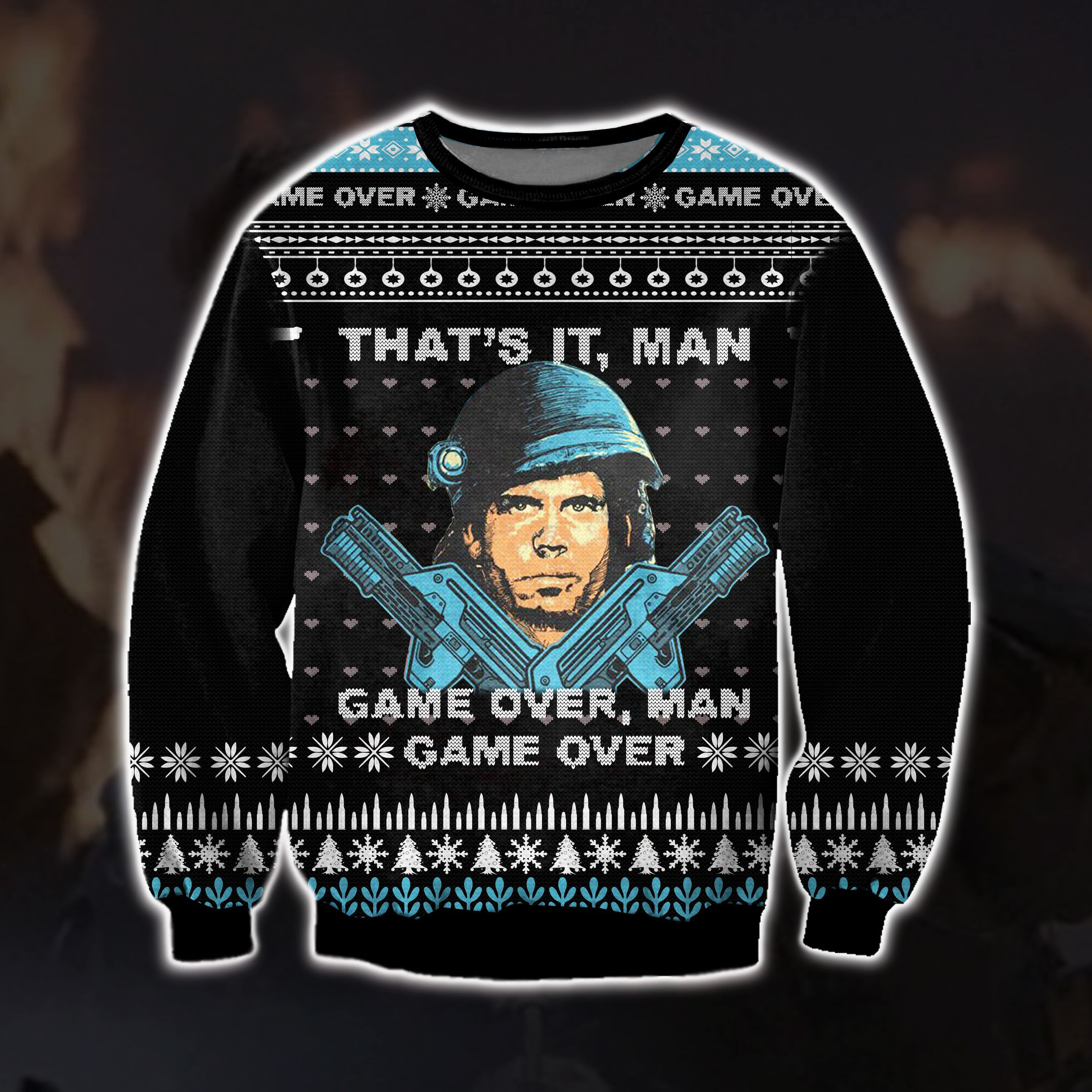 Game Over, Man 3D Print Ugly Christmas Sweater