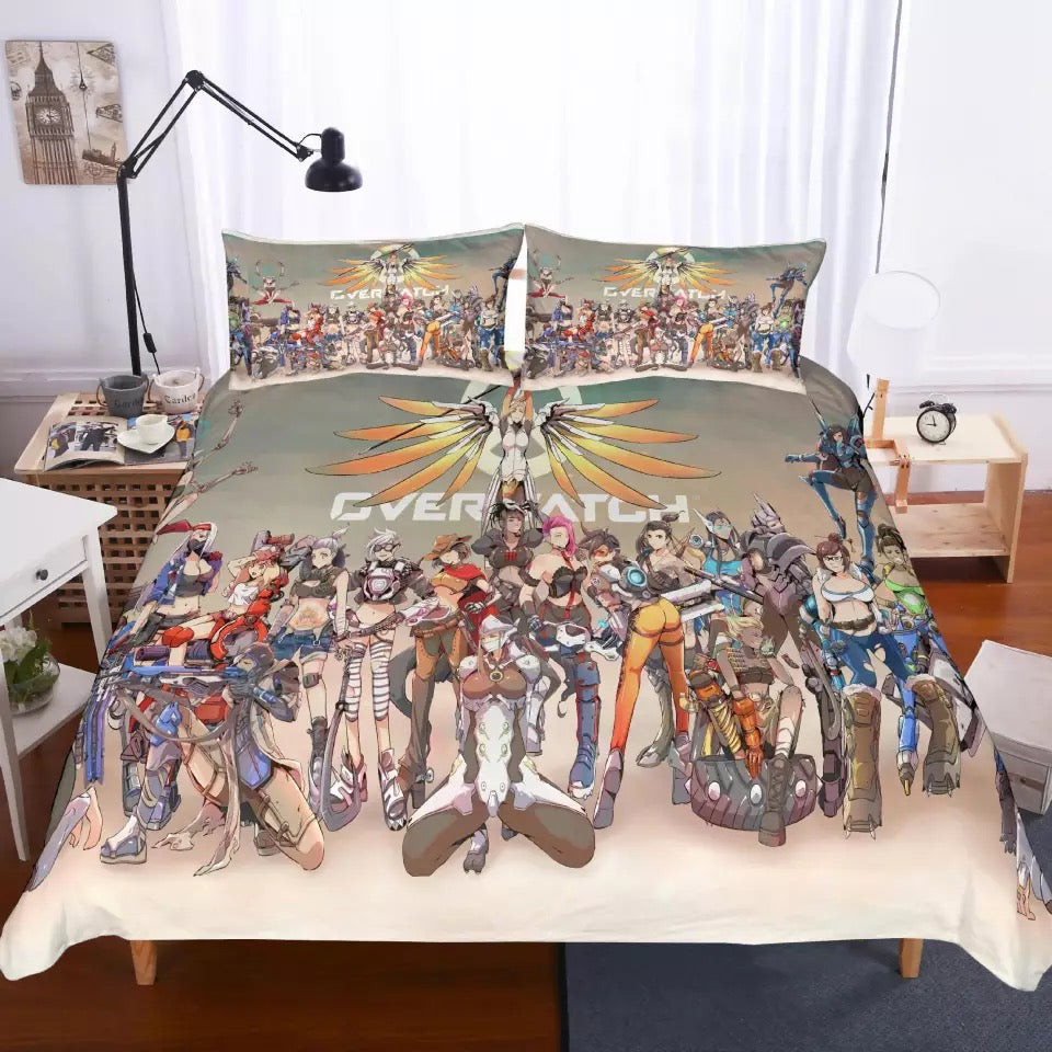 Game Overwatch Duvet Cover Quilt Cover Pillowcase Bedding Set Bed Linen Home Bedroom Decor