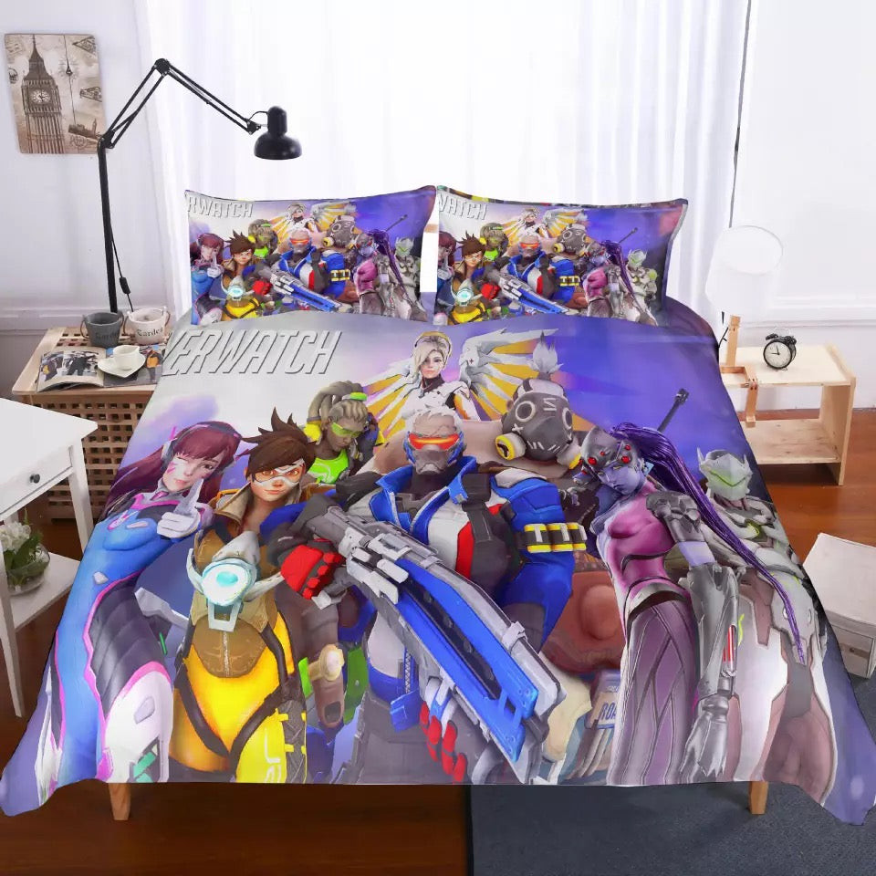 Game Overwatch Duvet Cover Quilt Cover Pillowcase Bedding Set Bed Linen Home Bedroom Decor