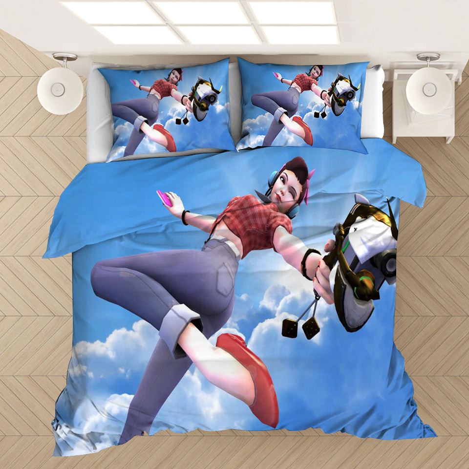 Game Overwatch Dva Duvet Cover Quilt Cover Pillowcase Bedding Set Bed Linen Home Bedroom Decor