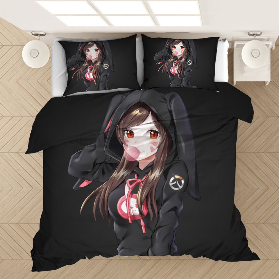 Game Overwatch Dva Duvet Cover Quilt Cover Pillowcase Bedding Set Bed Linen Home Bedroom Decor