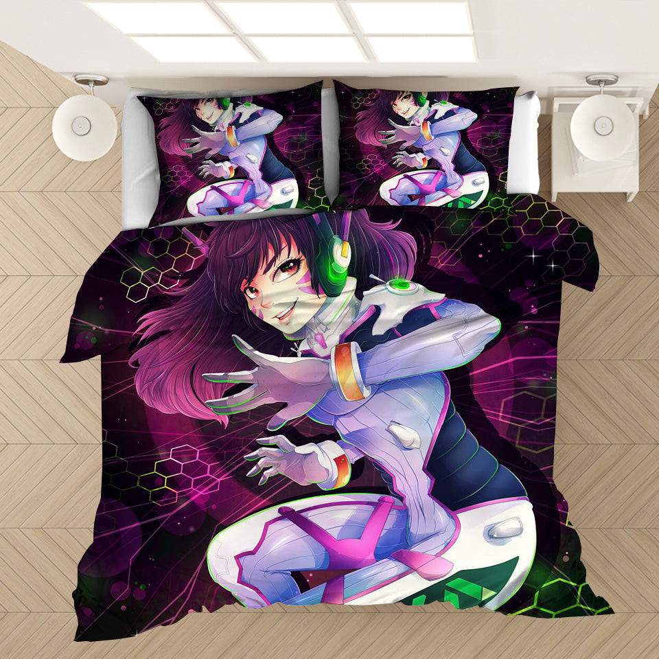 Game Overwatch Dva Duvet Cover Quilt Cover Pillowcase Bedding Set Bed Linen Home Bedroom Decor
