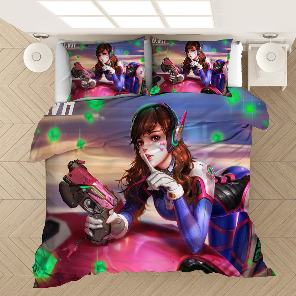 Game Overwatch Dva Duvet Cover Quilt Cover Pillowcase Bedding Set Bed Linen Home Bedroom Decor