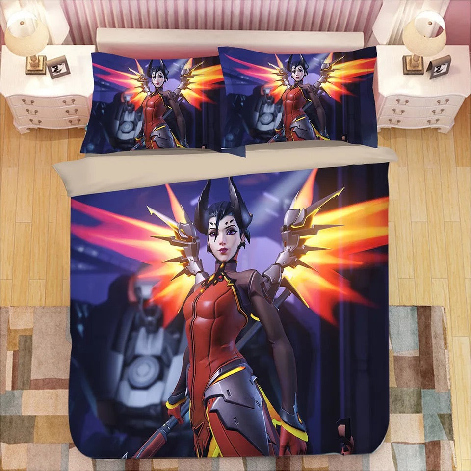 Game Overwatch Dva Tracer Mercy Widowmaker Symmetra Duvet Cover Quilt Cover Pillowcase Bedding Set Bed Linen Home Bedroom Decor