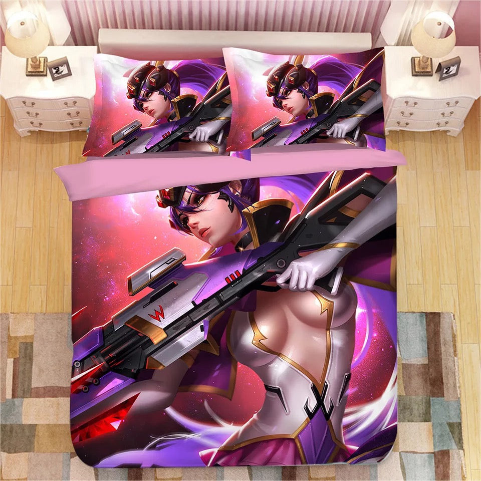 Game Overwatch Dva Tracer Mercy Widowmaker Symmetra Duvet Cover Quilt Cover Pillowcase Bedding Set Bed Linen Home Bedroom Decor