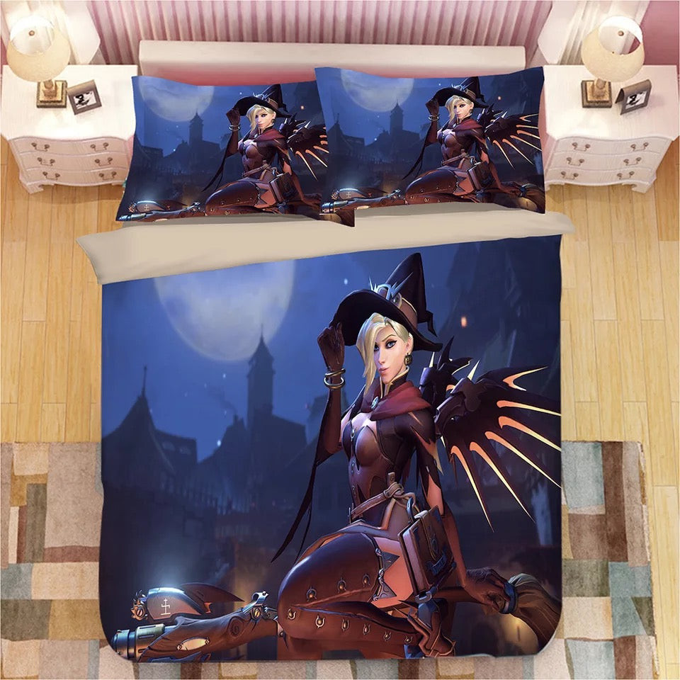 Game Overwatch Dva Tracer Mercy Widowmaker Symmetra Duvet Cover Quilt Cover Pillowcase Bedding Set Bed Linen Home Bedroom Decor