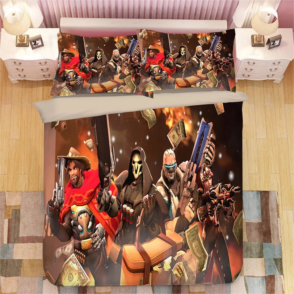 Game Overwatch Soldier 76 Duvet Cover Quilt Cover Pillowcase Bedding Set Bed Linen Home Bedroom Decor