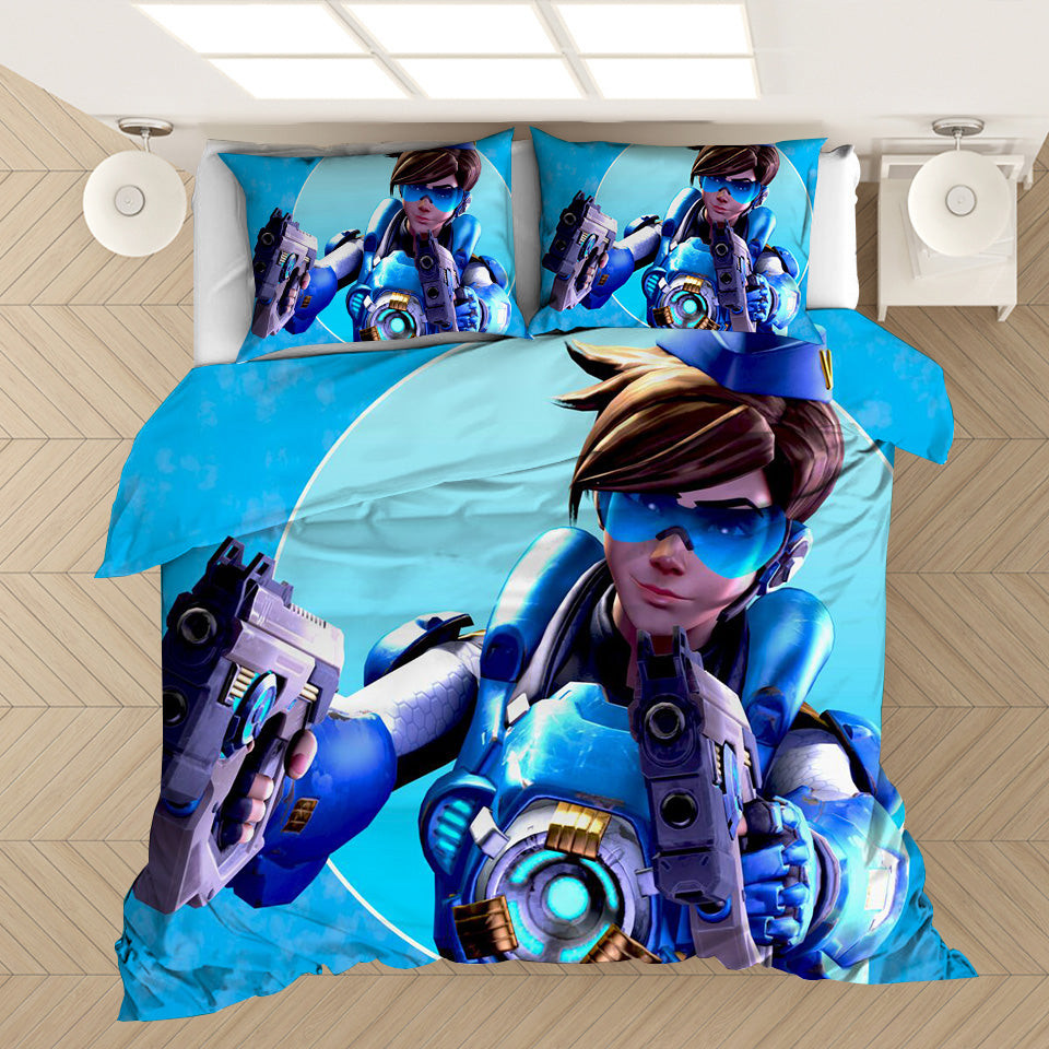Game Overwatch Tracer Duvet Cover Quilt Cover Pillowcase Bedding Set Bed Linen Home Bedroom Decor