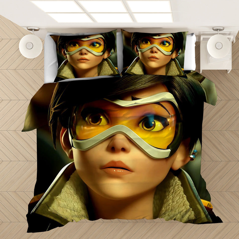 Game Overwatch Tracer Duvet Cover Quilt Cover Pillowcase Bedding Set Bed Linen Home Bedroom Decor
