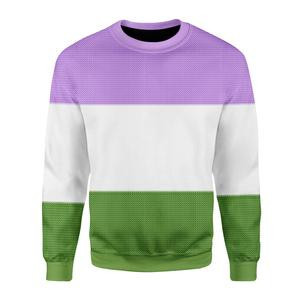 Genderqueer Flag Ugly Christmas Sweater, Perfect Holiday Gift