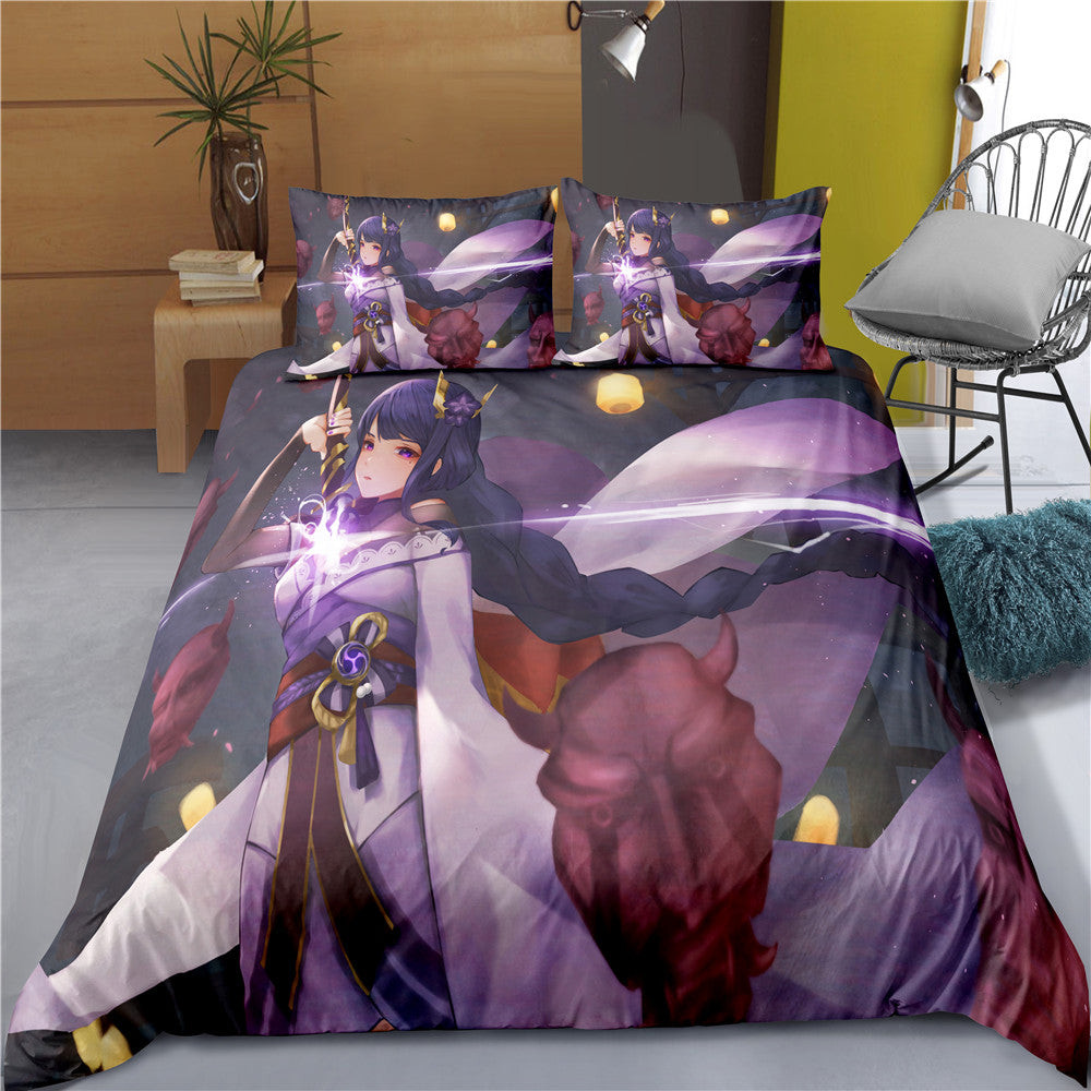 Genshin Impact Duvet Cover Quilt Cover Pillowcase Bedding Set Bed Linen Home Bedroom Decor