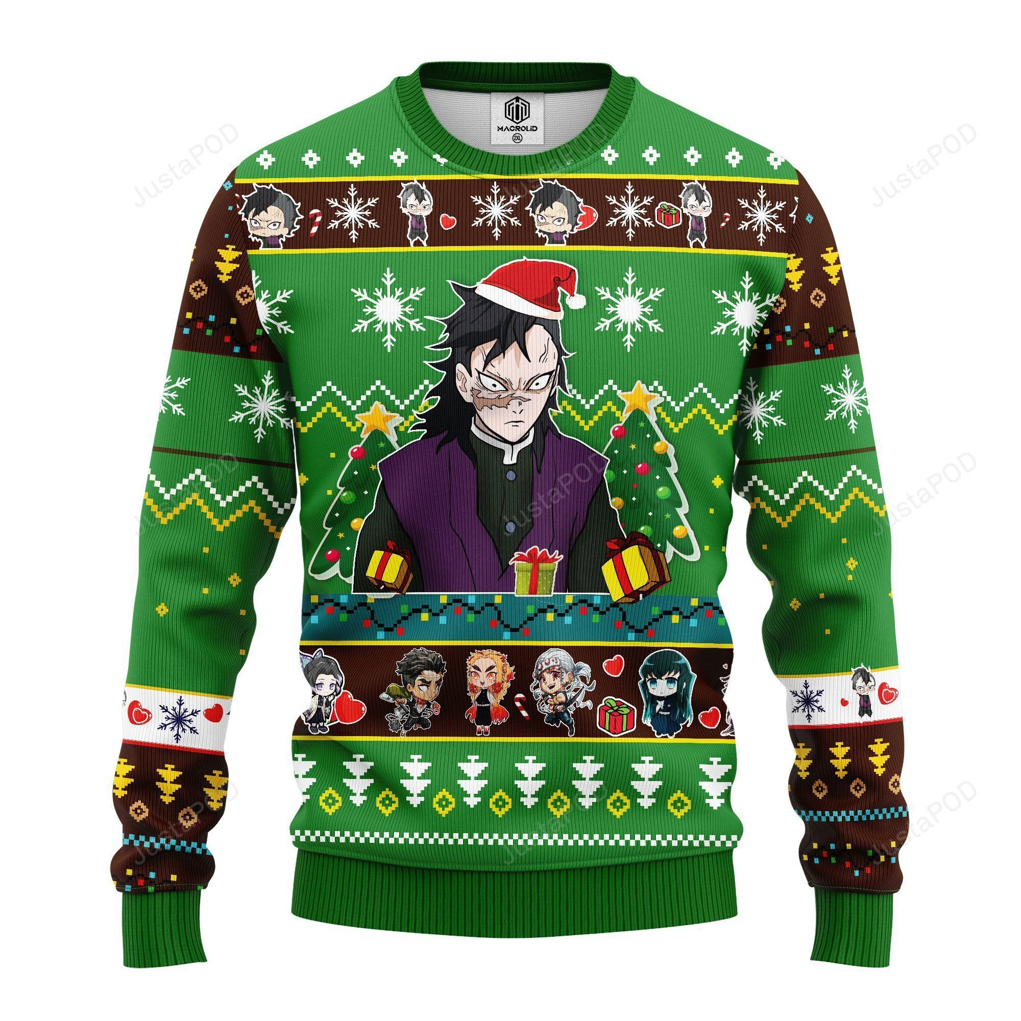 Genya Shinazugawa Demon Slayer Anime Ugly Christmas Sweater, Perfect Holiday Gift