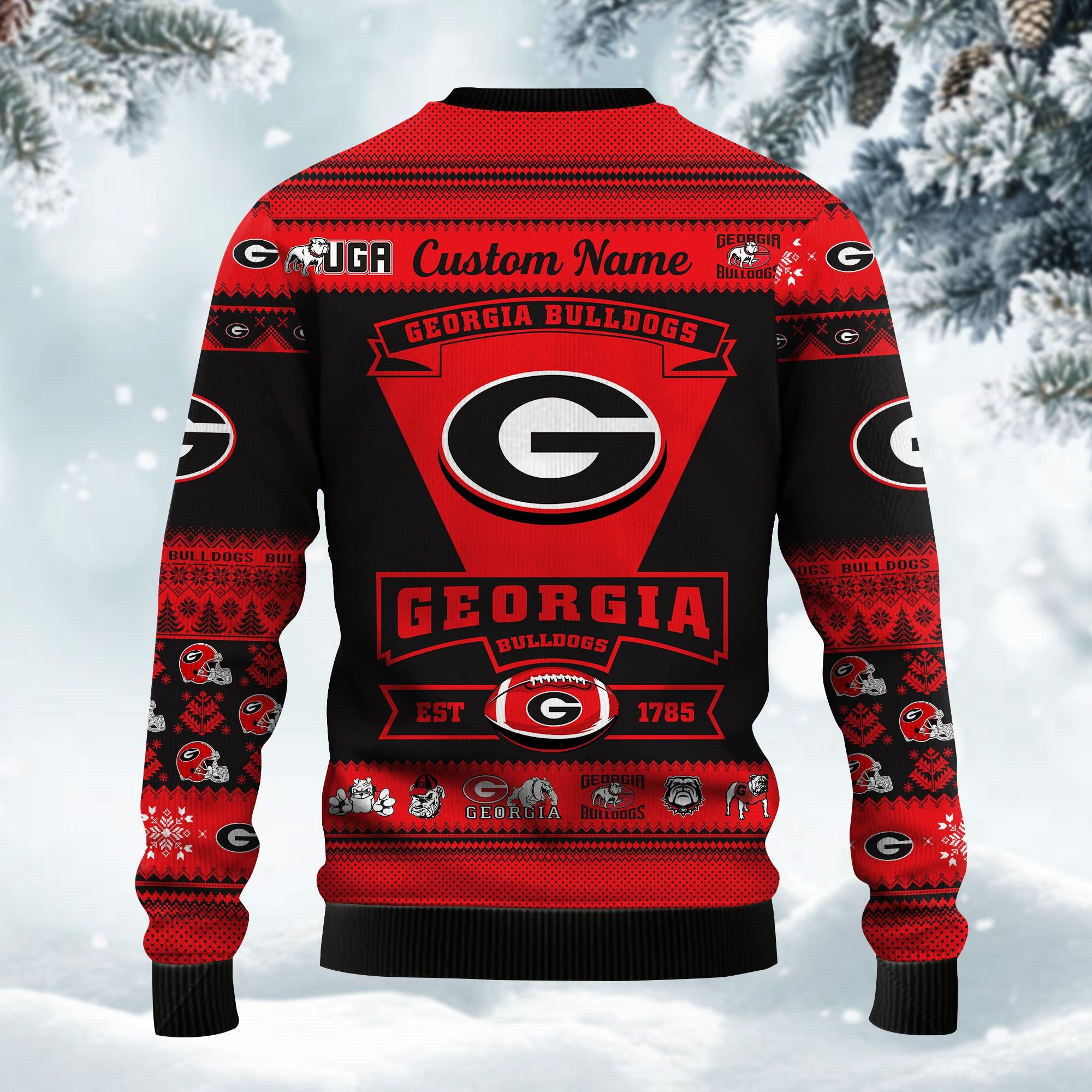 Georgia Bulldogs Football Team Logo Custom Name Personalized Ugly Christmas Sweater Perfect Holiday Gift - Image 4