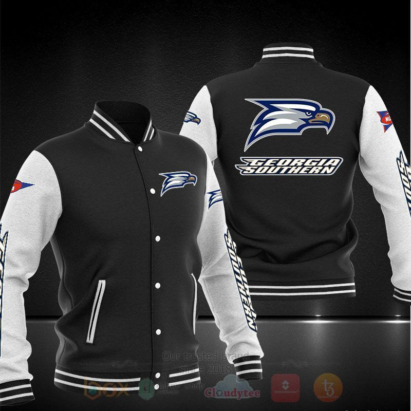 Georgia Southern Eagles Black White Varsity Baseball Jacket for Men & Women | NCAA Team Fan Gift
