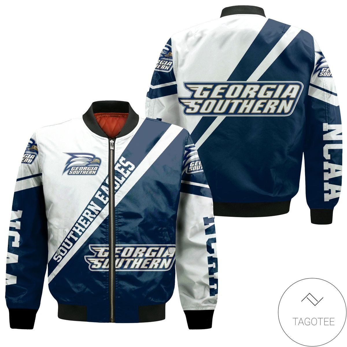 Georgia Southern Eagles Logo Cross Style Bomber Jacket | NCAA College Team Jacket for Men & Women | Sports Fan Gift