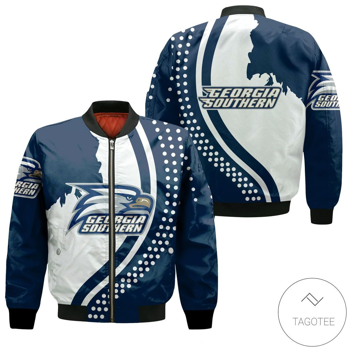 Georgia Southern Eagles USA Map Bomber Jacket | NCAA College Team Jacket for Men & Women | Sports Fan Gift