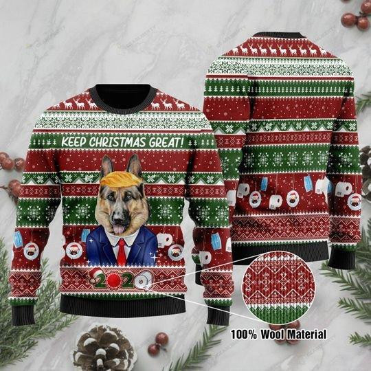 German Shepherd Dog Ugly Christmas Sweater, Perfect Holiday Gift