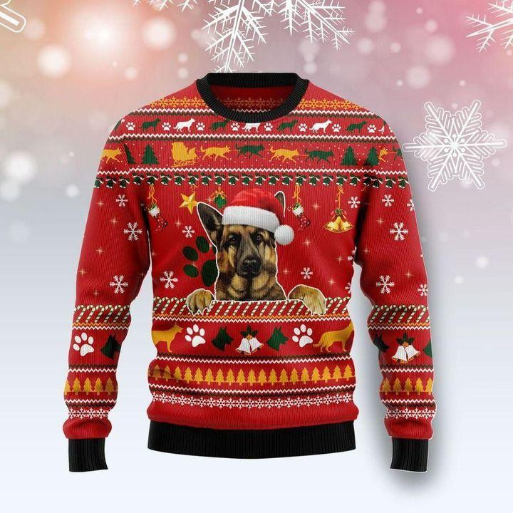 German Shepherd Dog Ugly Christmas Sweater, Perfect Holiday Gift