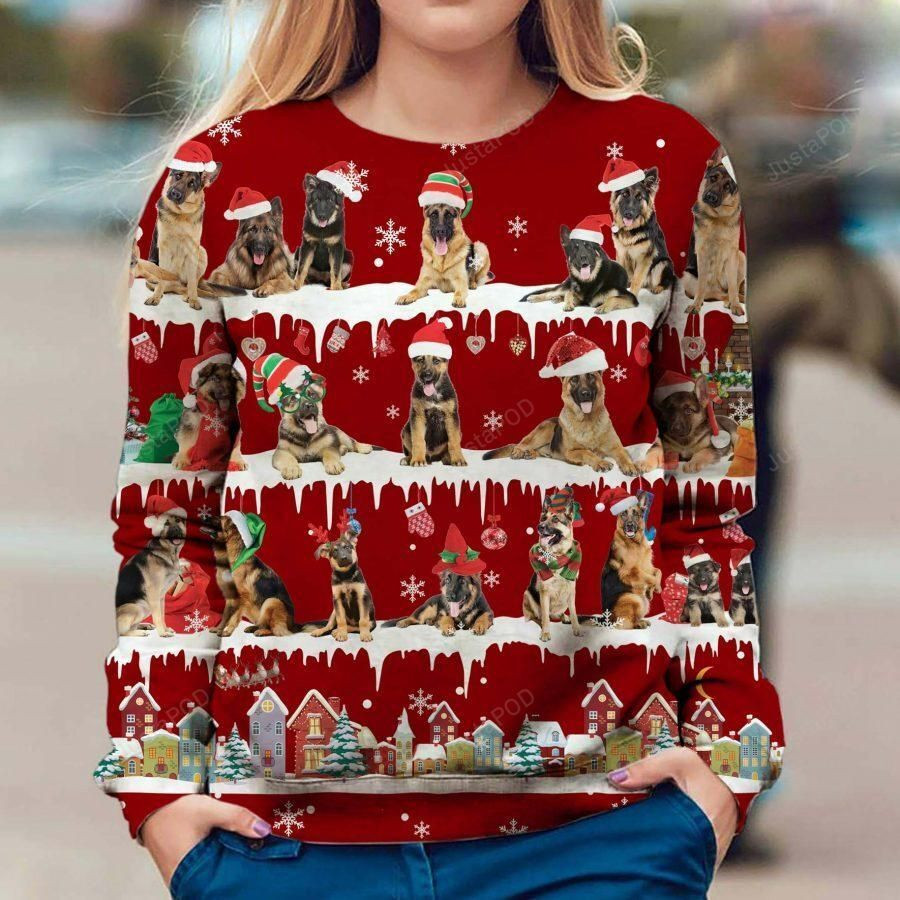 German Shepherd Dog Ugly Christmas Sweater, Perfect Holiday Gift