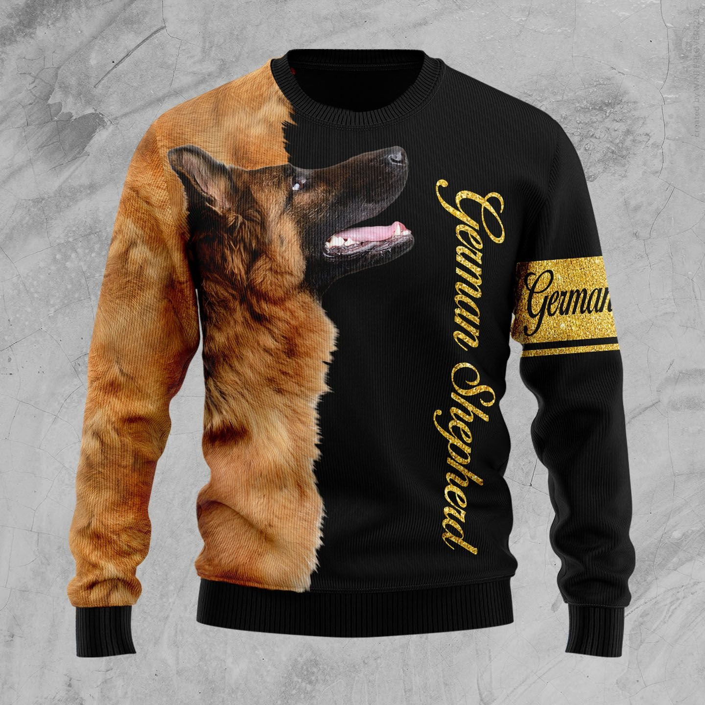 German Shepherd Half Cool Ugly Christmas Sweater, Perfect Holiday Gift